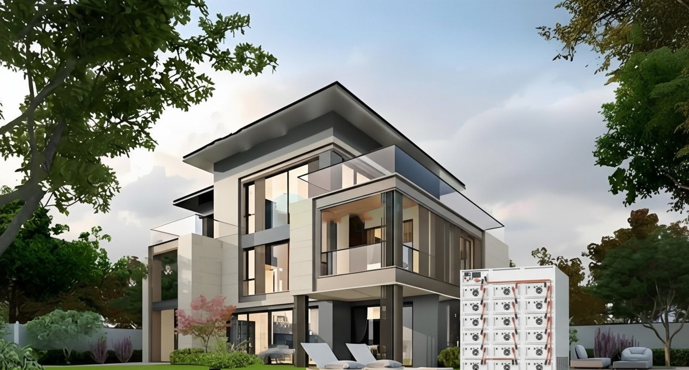 Residential battery storage installation at a villa